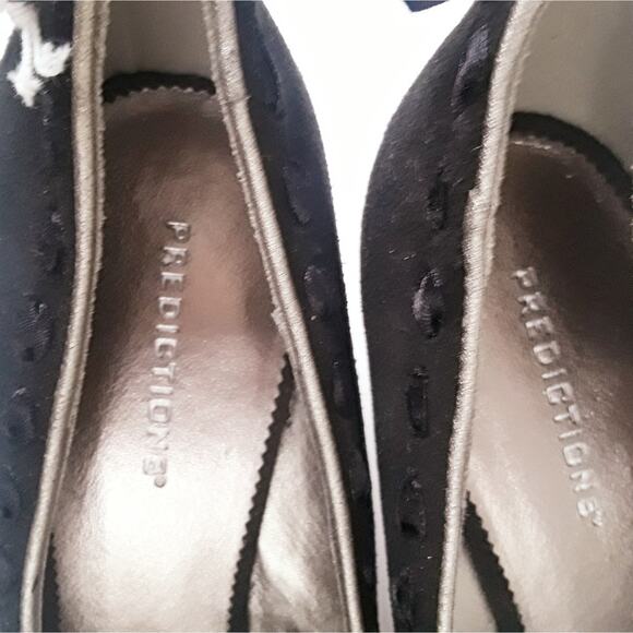 Prediction Peep Toe Faux Suede Black Pump Shoe 11 - Picture 8 of 8